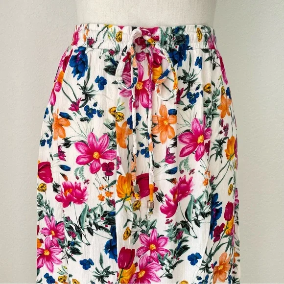 ROBERT LOUIS WHITE FLORAL TIERED MAXI SKIRT - Picture 2 of 8